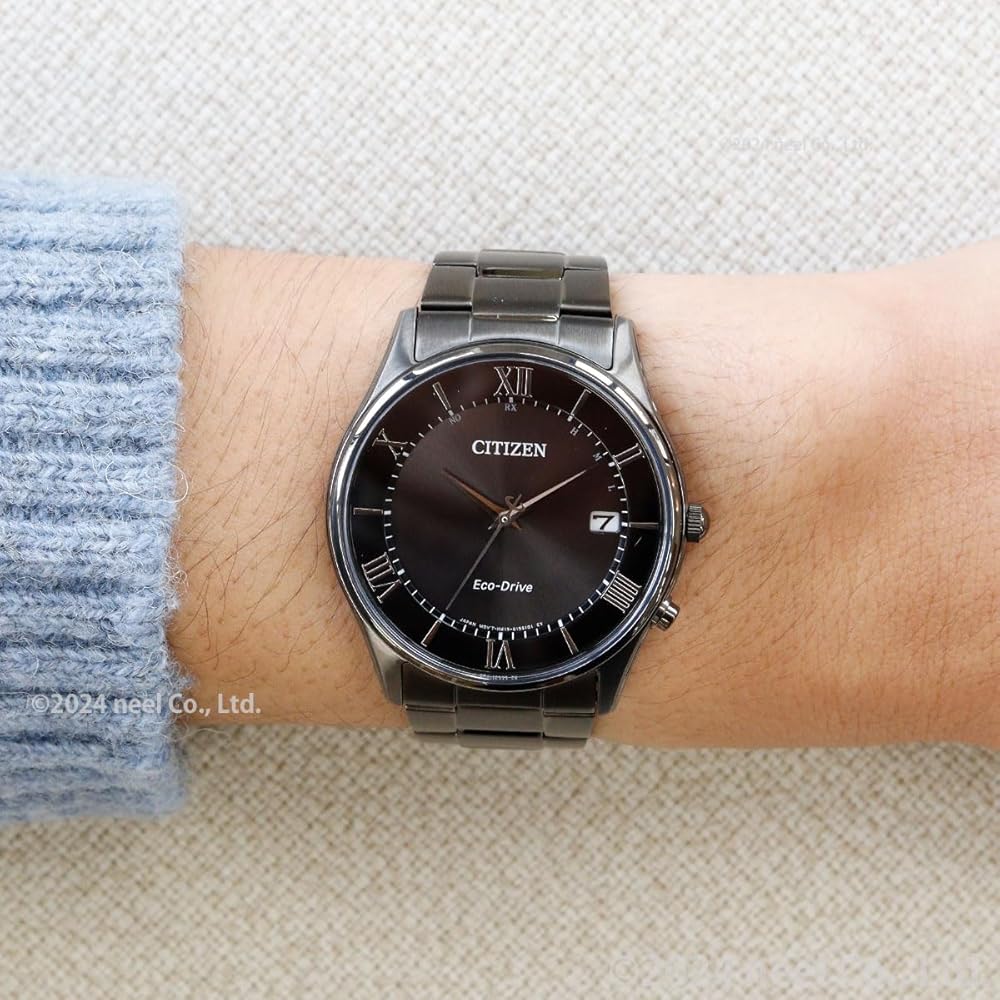 Citizen Eco-Drive Night Colour Edition Men's Analog Watch Radio Controlled Waterproof Thin Sapphire Glass Black