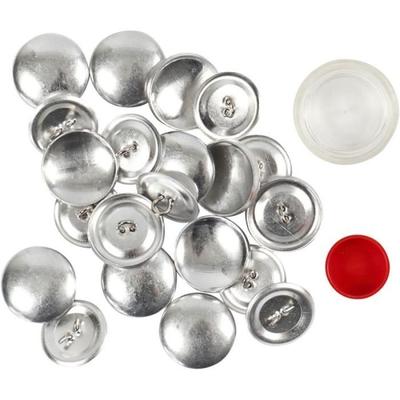 Boutons - 22 mm - Blanc - 12 pcs - Métallique
