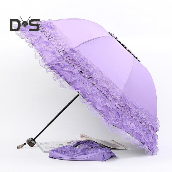 Spitzen-Taschenschirm, tragbar, Sonnenschutz, UV-Schutz, winddicht, leicht, wasserdicht, für Reisen, Mini-Sonnenschirm, Regenschirm, Taschenschirm