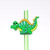 Drinking Decor Party Supplies Cartoon Pattern Dino Theme Straws-Plastic Dinosaur Reusable Straws