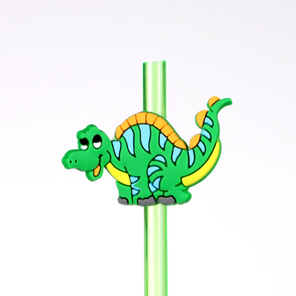 Drinking Decor Party Supplies Cartoon Pattern Dino Theme Straws-Plastic Dinosaur Reusable Straws