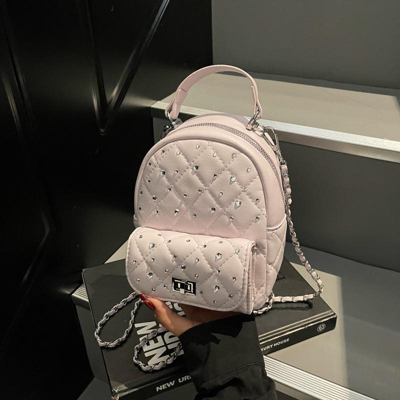 Rhombus Embroidery Thread Gypsy Star Fashion Versatile Trend Simple Small Bag High Sense Niche Design Portable Backpack Bag