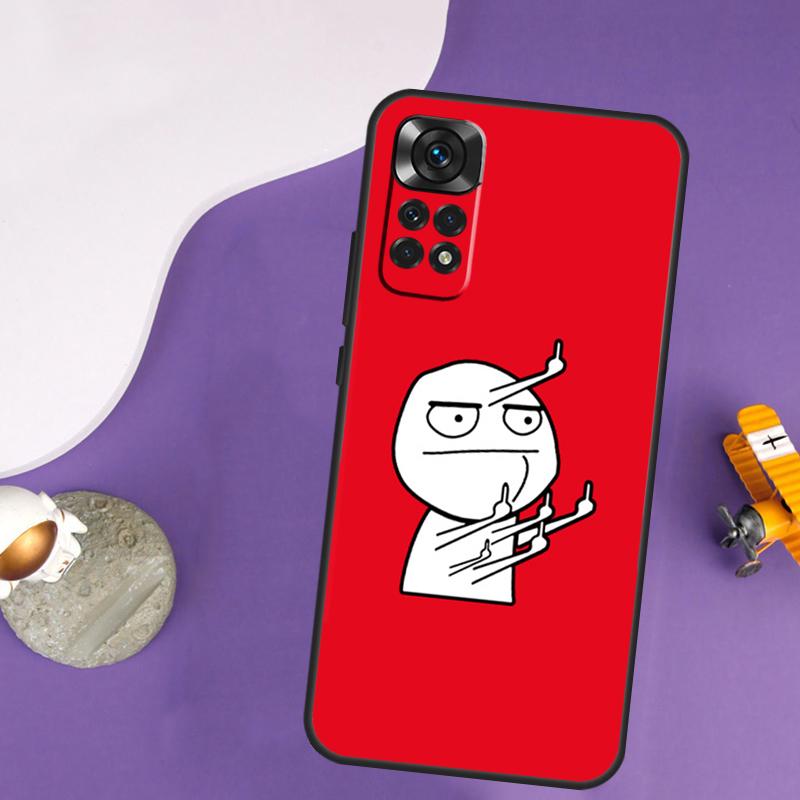 

Funny Man Middle Finger Case For Xiaomi Redmi Note 13 14 Pro 12 9 10 11 Pro 10S 11S 12S Redmi 14C 13C 10C 12C Cover Redmi Note 9 Pro