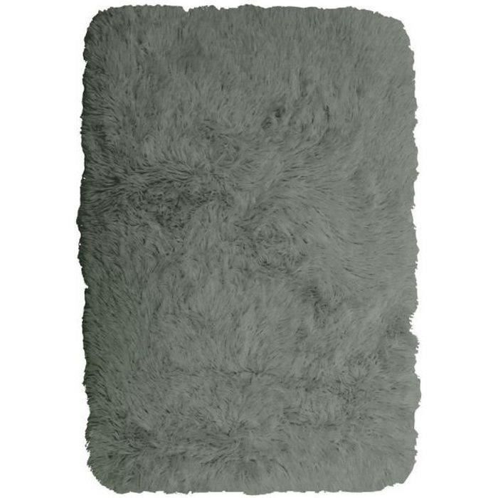 Shaggy Living Room or Bedroom Rug - Neo Yoga - Washable Rug with Fine Base In Extra Soft Long Pile Microfiber Light Gray 60 X 90 Cm