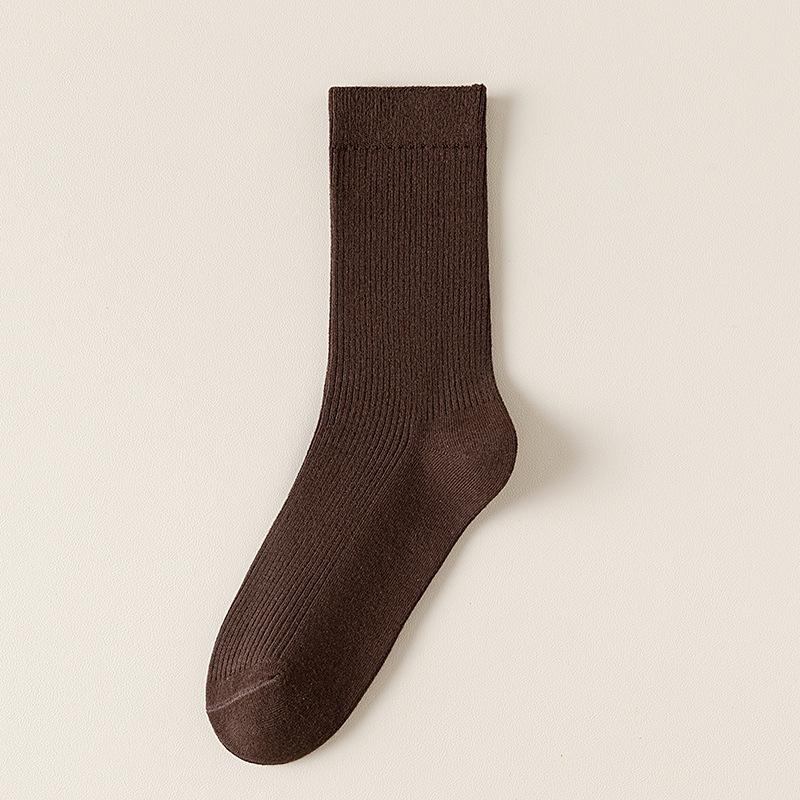 Women s Brown Mid-Calf Cotton Slouch Socks - Autumn/Winter Maillard Palette, Perfect with Birkenstock Shoes. коричневый