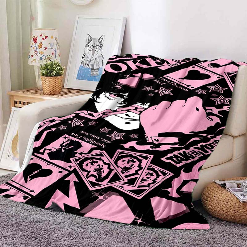 newmodelGame Cool Blanket Plush Nap Sofa rug for Living P-Persona series Room Warm Office Bedroom Birthday Home Travel Kid Gifts