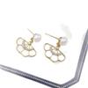 Zhuji Natural Freshwater Pearl Stud Earrings with Micro-set Zircon