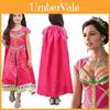 Encantador Vestido Vermelho Rosado de Fantasia da Princesa Jasmine de Aladdin com Capa Elegante para Crianças