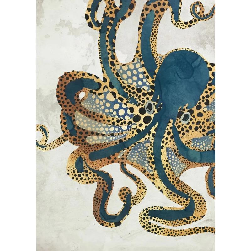 Abstract Marine Life Whale Octopus Canvas Painting Ocean Animals Prints Posters Wall Art Picture Living Room Home Decor No Frame