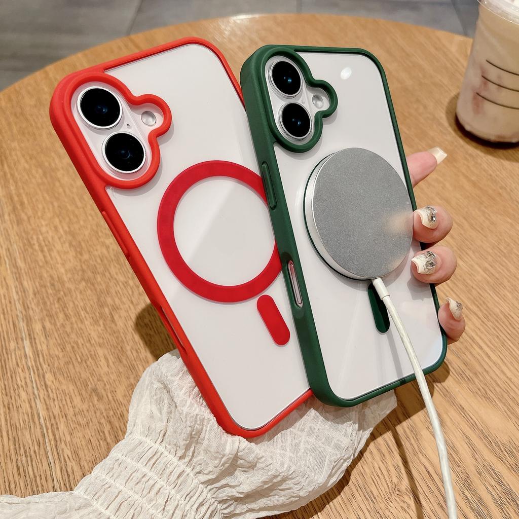 Suitable for Samsung S24Ultra FE New Macaron Magnetic Phone Case S23plus Fe Transparent S22u