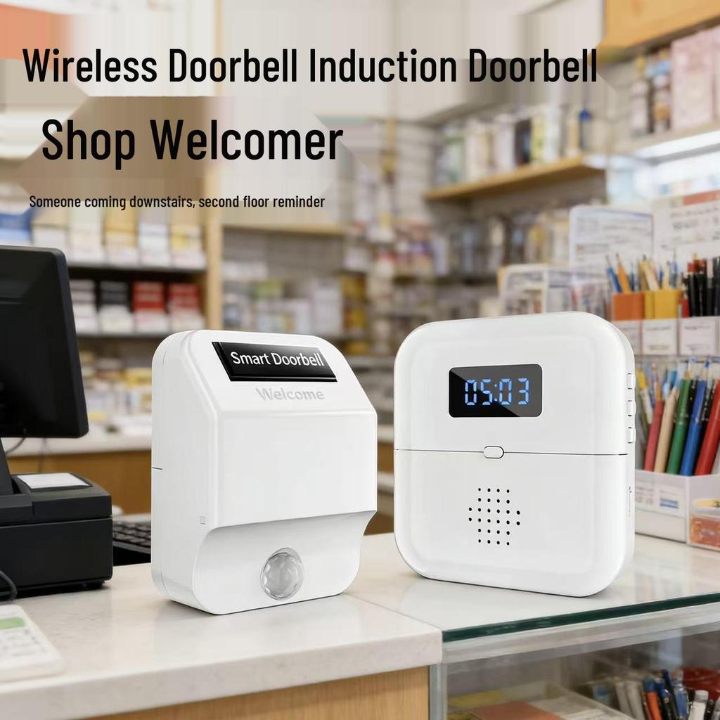 Chenji Wireless Induction Doorbell with Time Display and Call Reminder for Multi-Floor Use