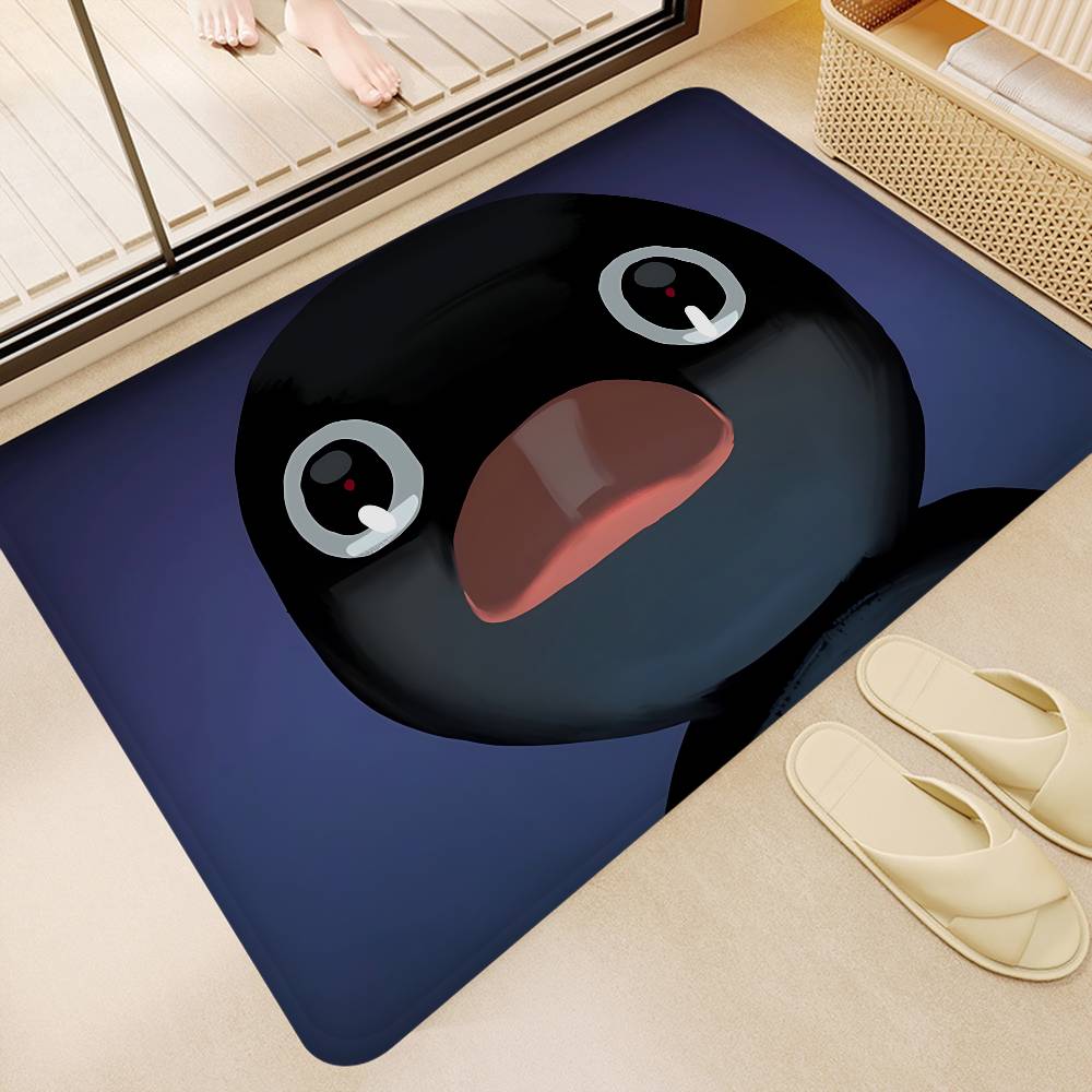

Children Animation Pingu Bathroom Mat Anti-slip Absorb Water Long Strip Cushion Bedroon Mat Welcome Doormat 40x60cm