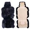 2025 Luxury Universal Australian Wool Car Seat Cover Fur Winter Warm Natural Wool Seat Cushion 1 PC White Front Car Seat Cover