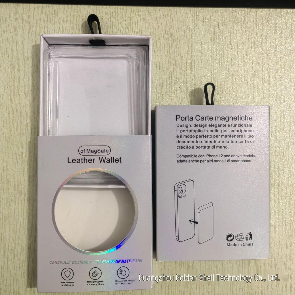 Leather Magnetic Card Holder for AirTag Locator - Strong, Elastic, MagSafe Compatible ID Wallet