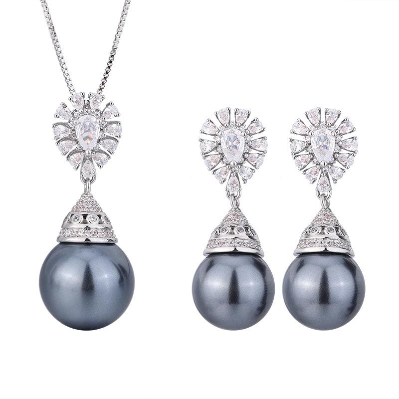 Jewelry Copper Bottom Gold-Plated Fritillary Pearl Retro Set 16Mm14Mm