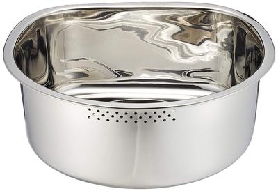 Baignoire à linge avec pieds hauts en caoutchouc DZ1141 Argent en forme de D