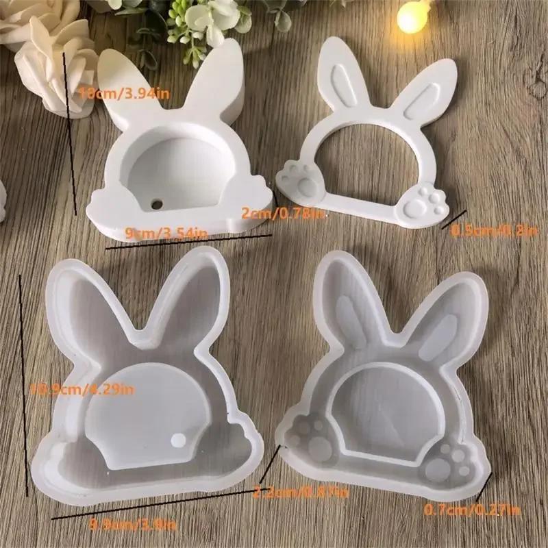 Easter Cute Footprint Rabbit and Rabbit Shape Silicone Molds | Suitable for Cement,Clay,and Plaster Home Decor,Festival Gifts