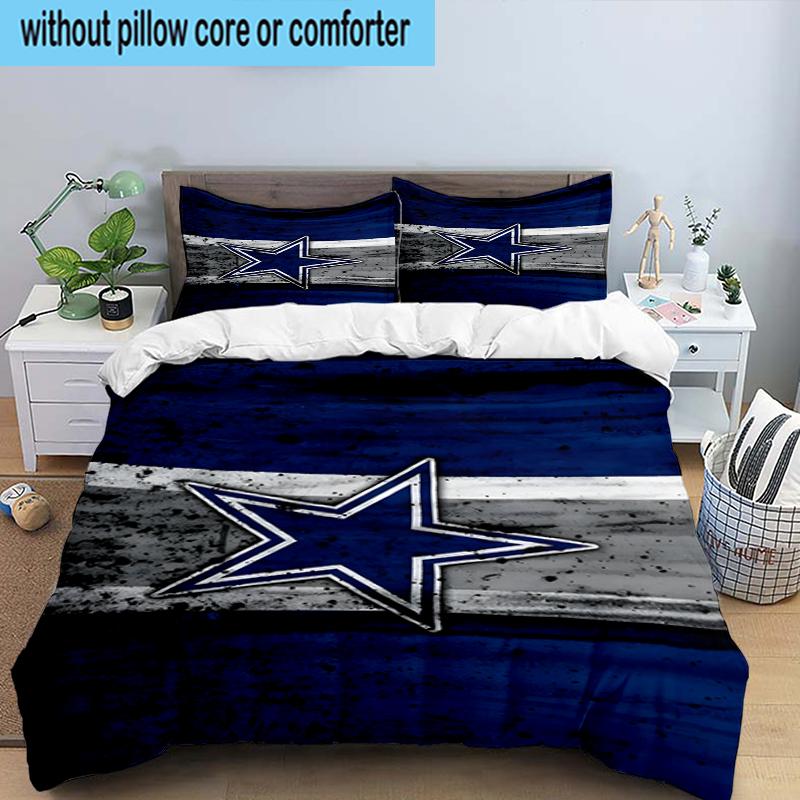 Dallas Cowboys 3PCS Bedding Set 2D Printing (Includes 1 Duvet Cover + 2 Pillowcases Coreless), Bedroom decor,Fan gift