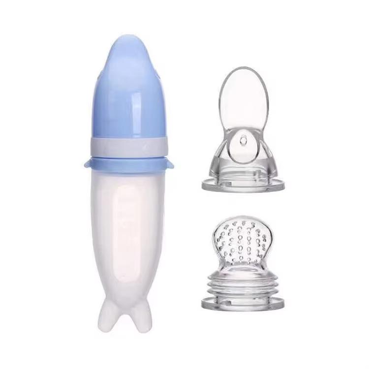 

Baby Feeding Bottle Dolphin Silicone Rice Cereal Spoon Newborn Tableware Baby Goods Feeding Spoon Infant Utensils синій