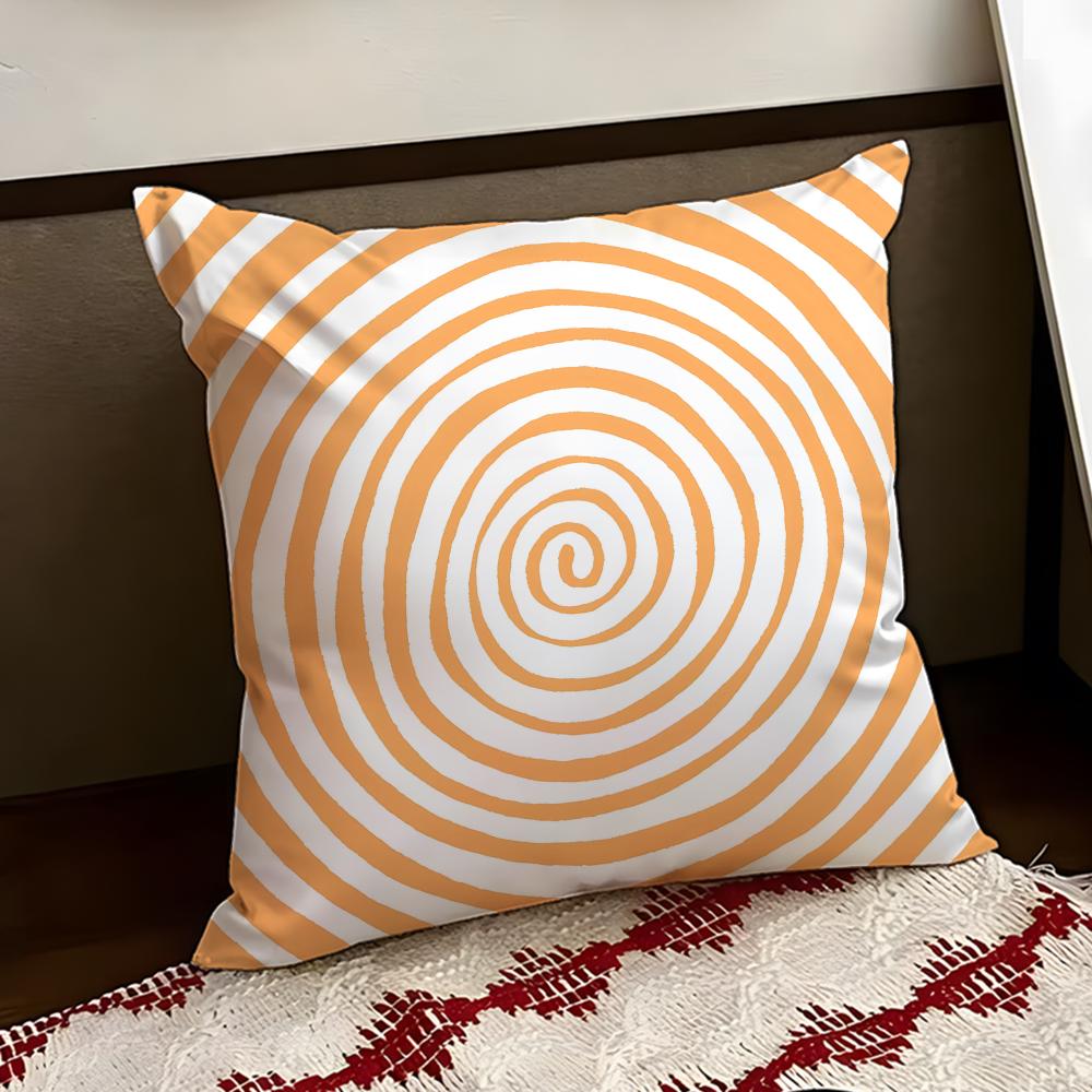 Hypnotic Stripe Psychedelic Cushion Cover Reversible Soft Durable Pillow Cover Home Car MultiScene Use for Daily Comfort