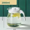 Glass Water Pitcher Ice Water Tea Pot with Lid Heat Resistant Juice Jug with Precise Scale Line Iced Coffee Milk Drinking Kettle