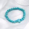 8MM Round Gemstones Bracelet With Turquoise Accent And Elephant Charm Perfect For Adding A Natural Touch To Outfits