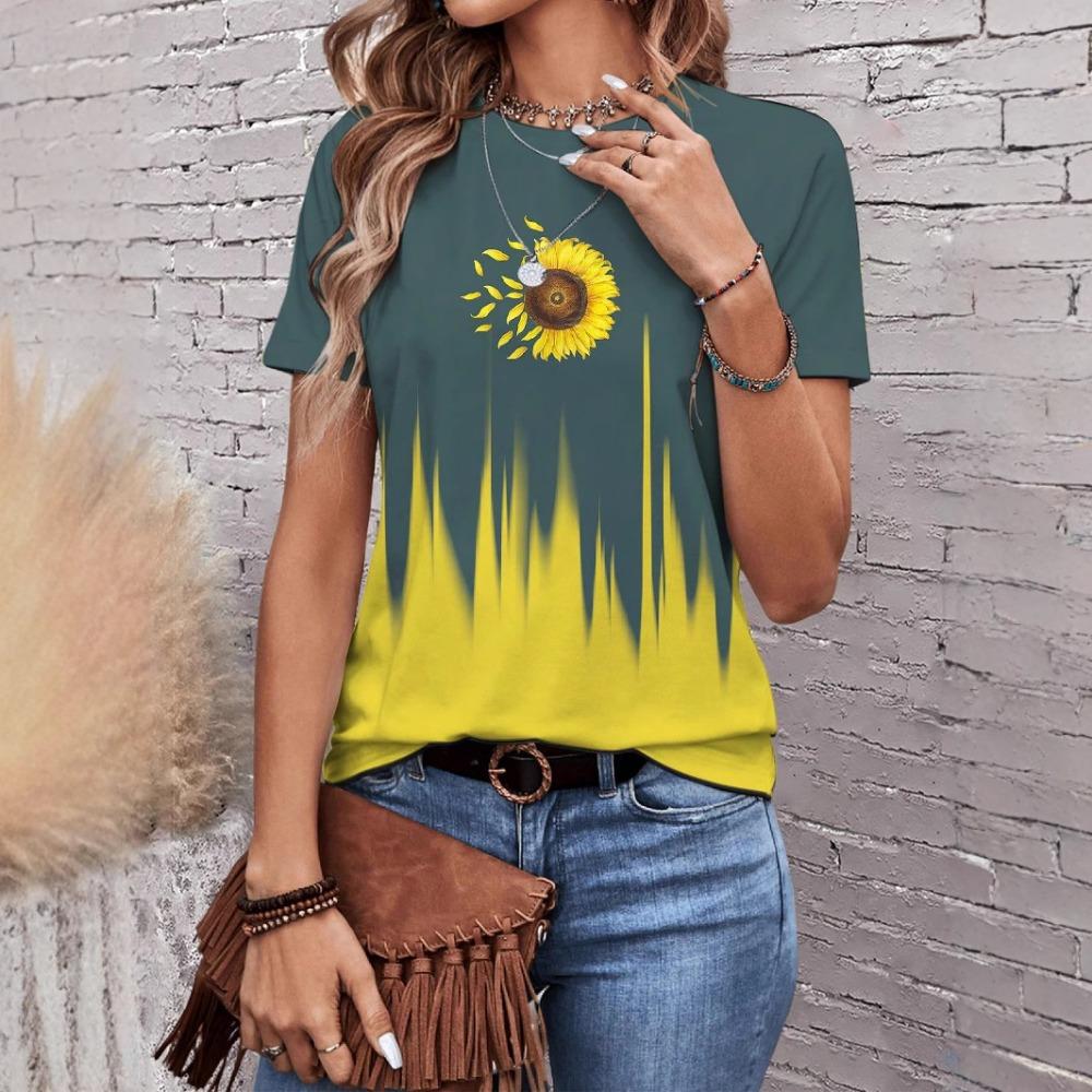 2025 New Casual Versatile Fashion Trend Short-sleeved Round Neck T-shirt