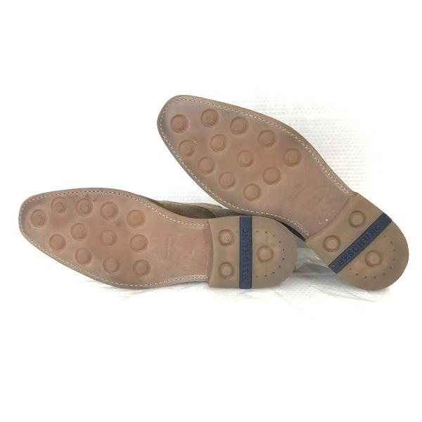 Hergestellt in Frankreich Heschung Handgefertigte Wildleder Schuhe Plain Toe Größe 10 28.5 Braun Business Schuhe(GEBRAUCHT)