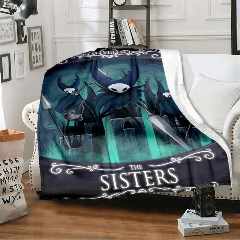 Cartoon Game Hollow Knight 3D Printed Blanket, Soft and Comfortable Warm Blanket, Bed Use, Sofa, Outdoor Travel Cover Blanket
