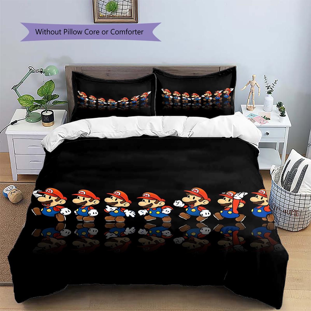 

Mario Starry Explorer Theme Duvet Cover & Pillowcases, Mario Fan Starry Bedding, Perfect Gift.chl 135x200cm
