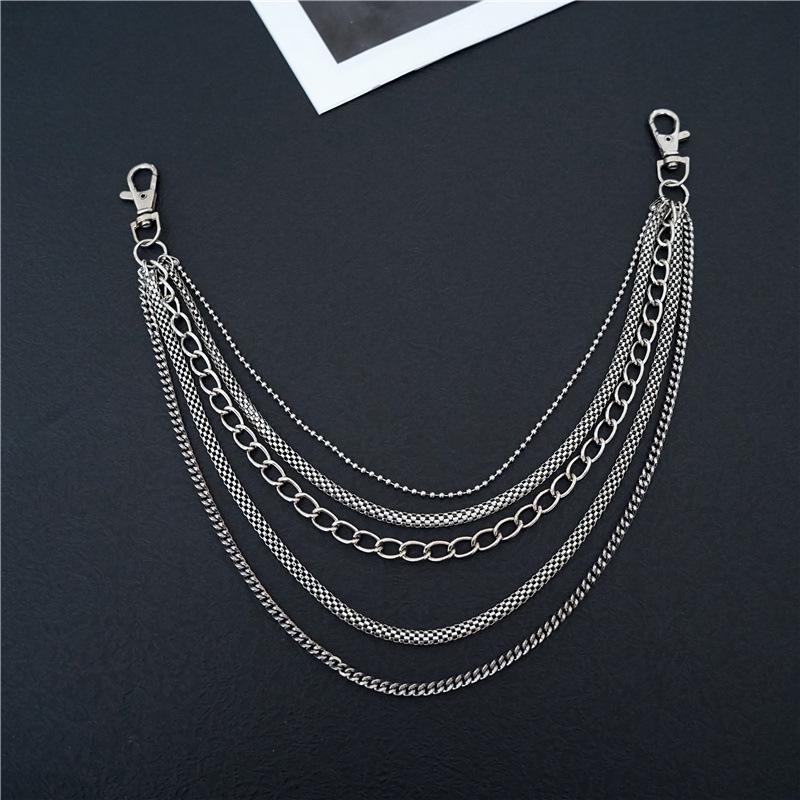 Men's Punk Cuban Five-Layer Metal Waist Chain - Hip Hop Trend Pendant