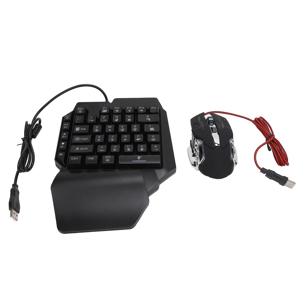 RGB One Handed Gaming Keyboard and Mouse Combo Keyboard Mouse Converter Adjustable Phone Stand 4 in 1 Mobile Game Combo