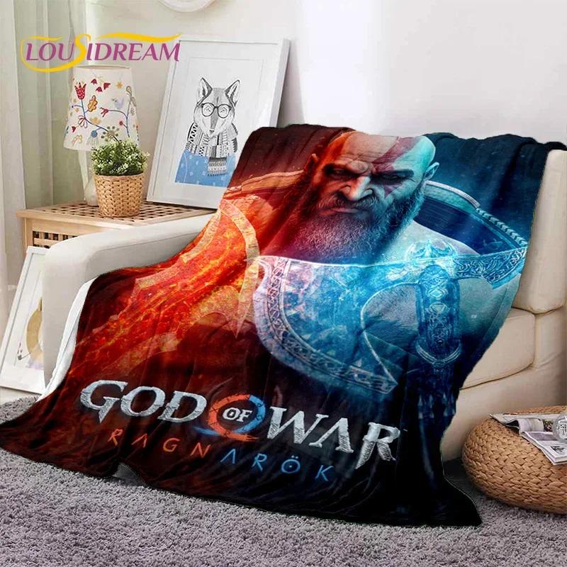God of War Games Kratos animacinių filmų minkšta flanelinė antklodė lovoms miegamojo sofos piknikui, užklota antklodė lauko laisvalaikio dovanoms