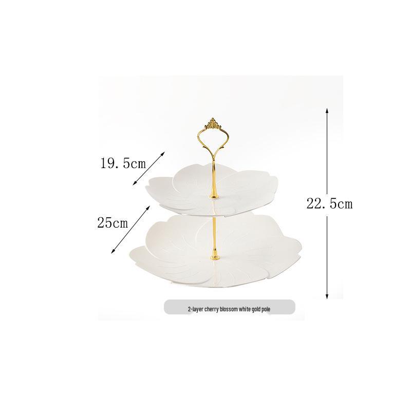 Trzypoziomowy europejski stojak na ciasto do popołudniowej herbaty - Kreatywna wielowarstwowa plastikowa taca na desery i talerz na owoce