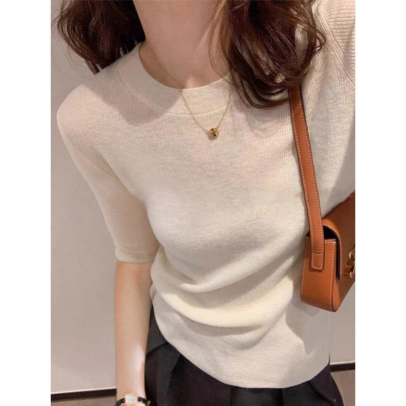 

Классная базовая трикотажная футболка с круглым вырезом и рукавом 3/4 Creamy White 3XL([Recommended 70.00 kg-75.00 kg]])