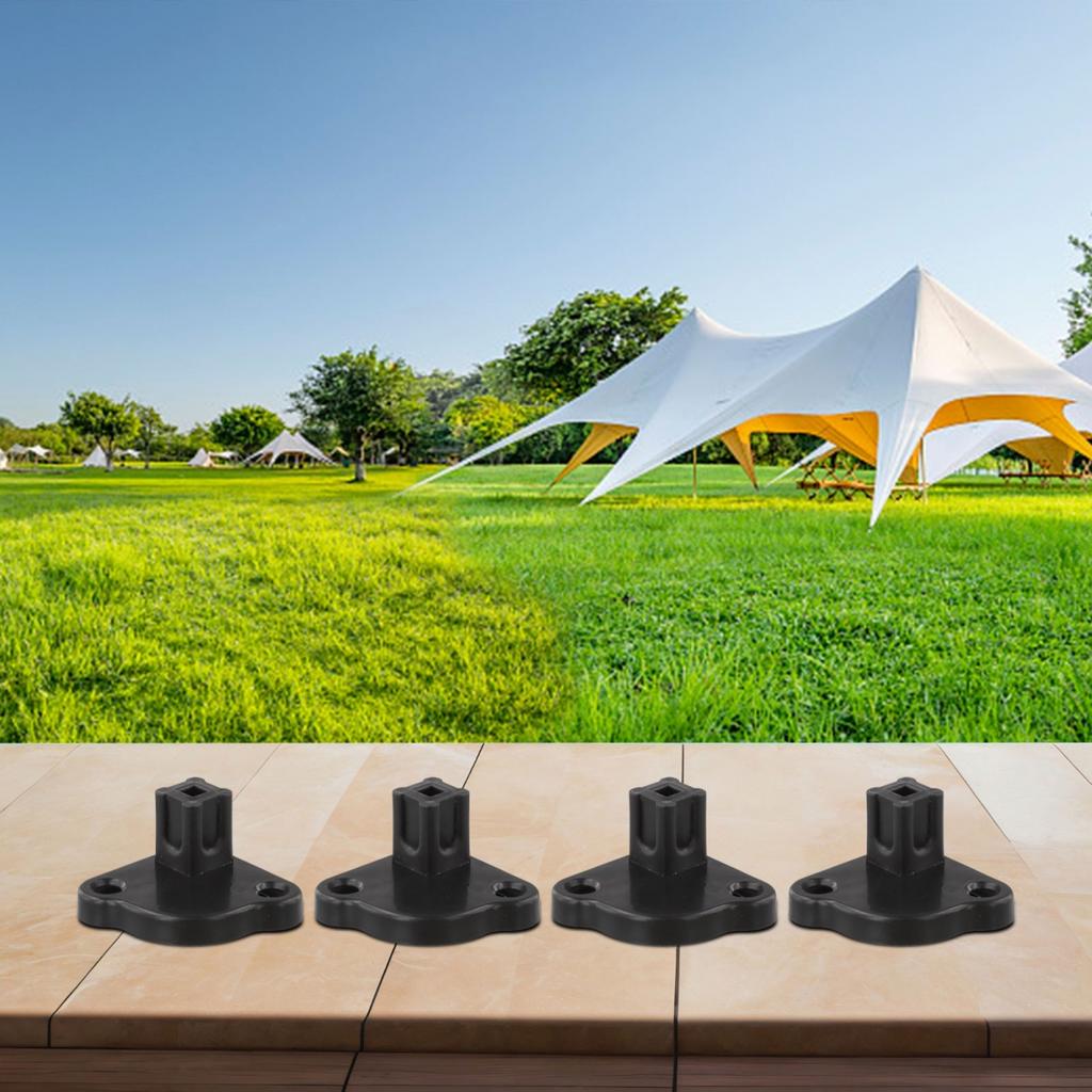 Gazebo Foot Brackets Plastic Supports For Tent Legs 21 By 21 Mm Tube 4 Pack