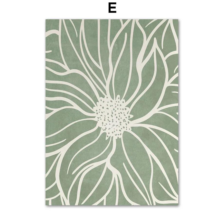 Nordic Abstract Boho Monstera Rainbow Leaf Sun Wall Art Posters and Prints Wall Pictures for Living Room Decor Canvas Painting