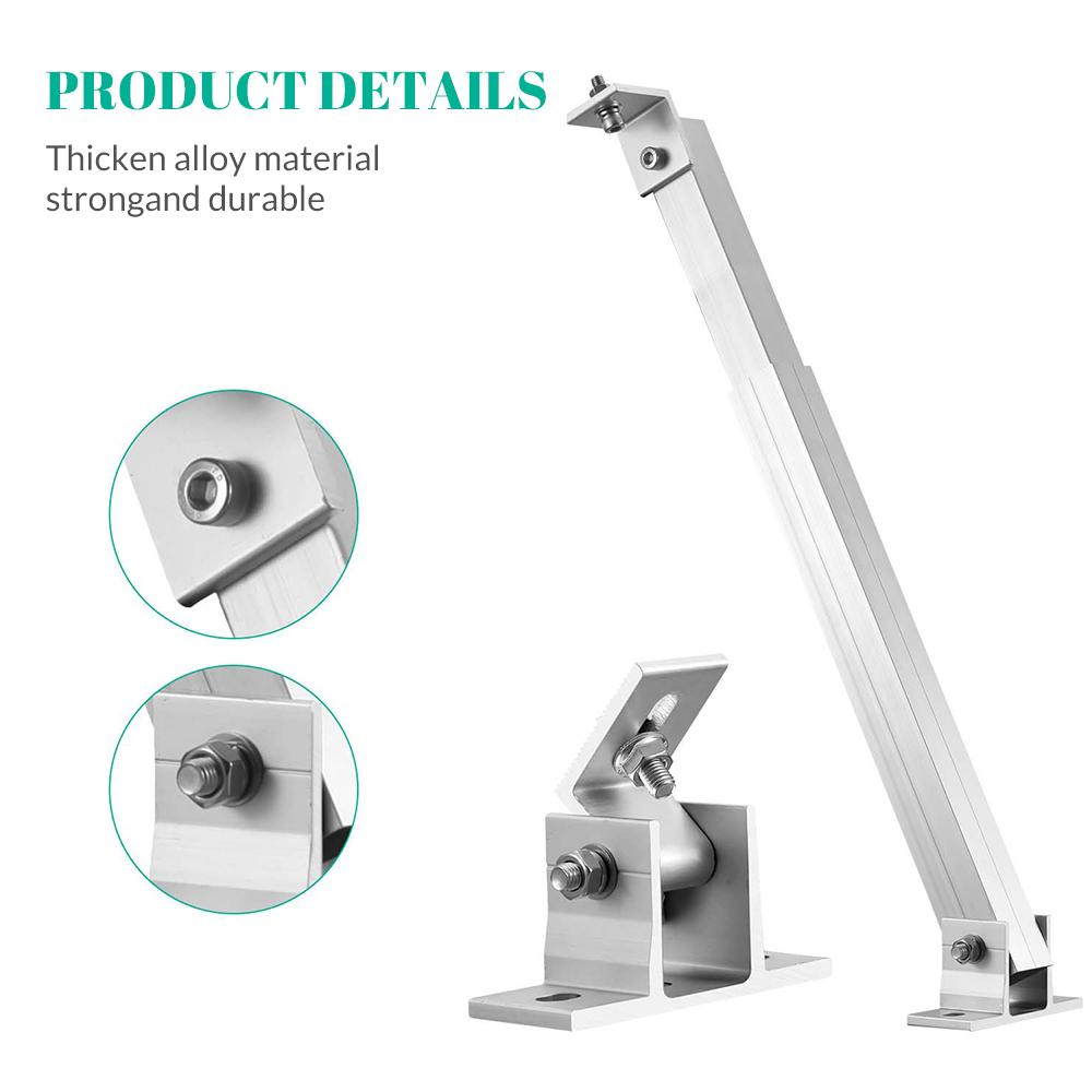 Solar Panel Racking RV Tilt 15-30 Degrees Solar Mount Brackets Roof Flat Surface Adjustable Thicken Alloy Material Foot Frame