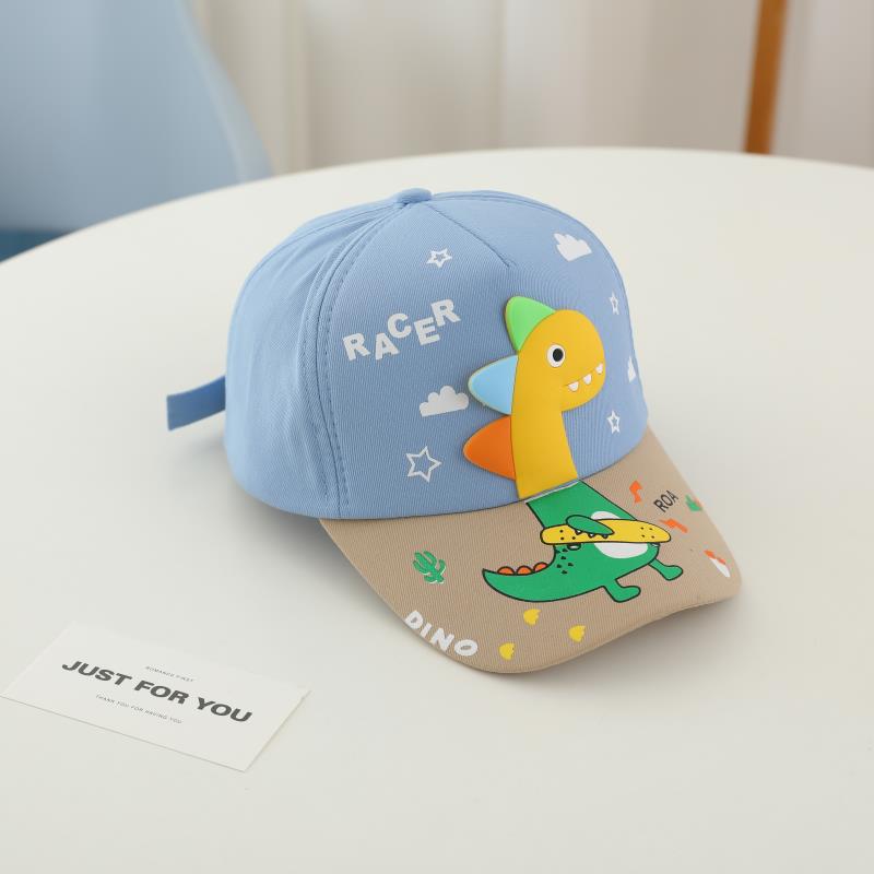 Berretto da baseball estivo per bambini con ricamo di dinosauro dei cartoni animati, regolabile per neonati e bambini, cappelli da sole per esterni