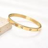 Luxury Cubic Zirconia Bangles Shiny Star Stainless Steel Bracelets for Women 18K Gold Plated Jewelry Romance Party Gifts
