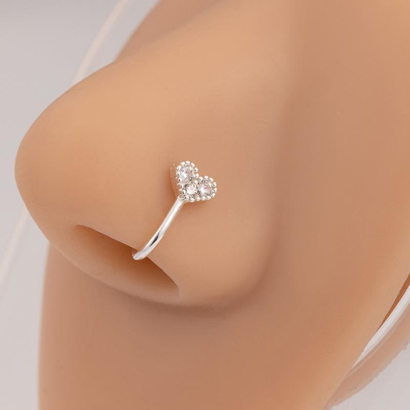 No Perforation Nose Ring Simple Gold Silver U-Shaped Nose Clip Butterfly Love Snowflake Diamond Nose Decoration Cartilage Clip