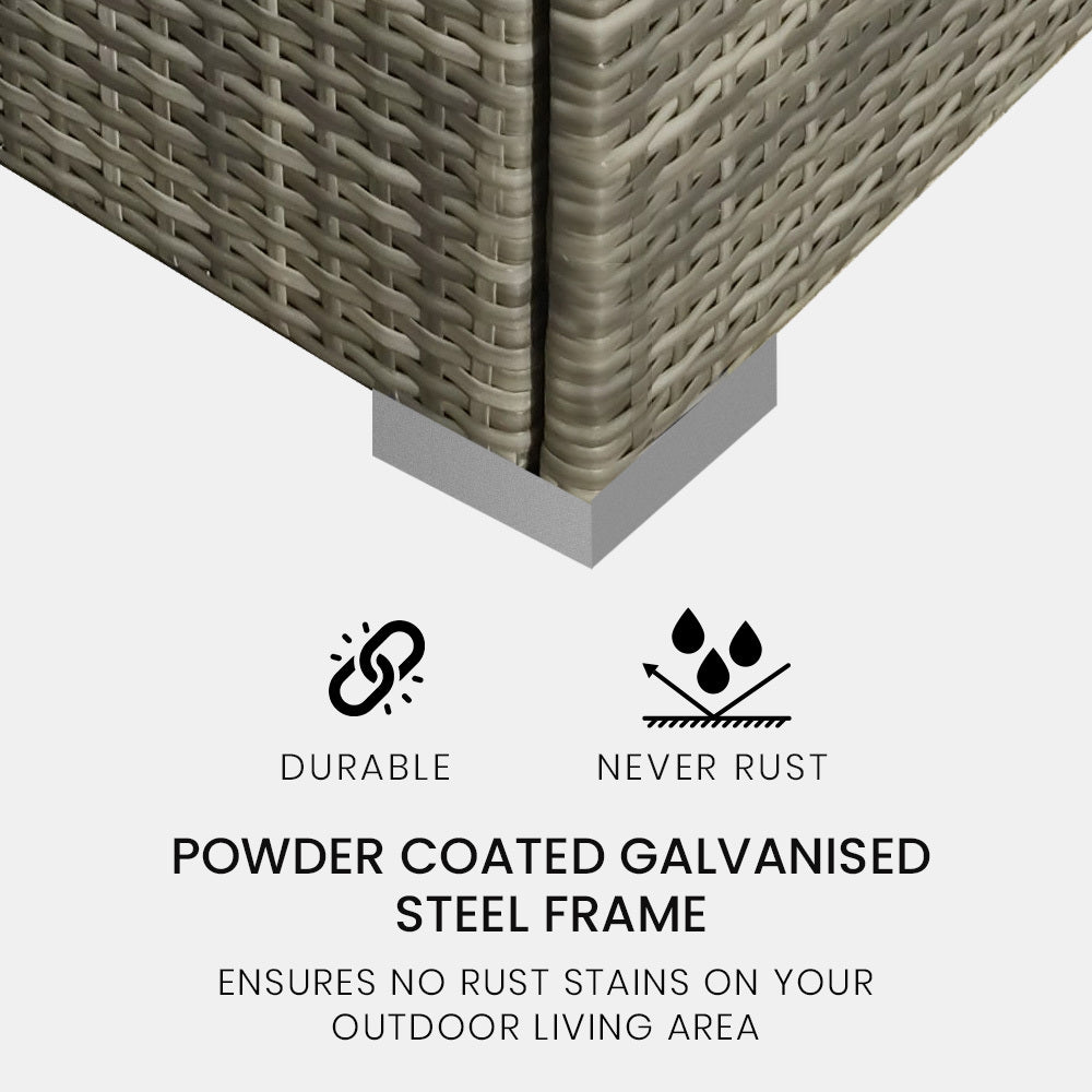 Patio Furniture Sets London Rattan 4 Seater Modular Outdoor Lounge Sofa Setting Grey