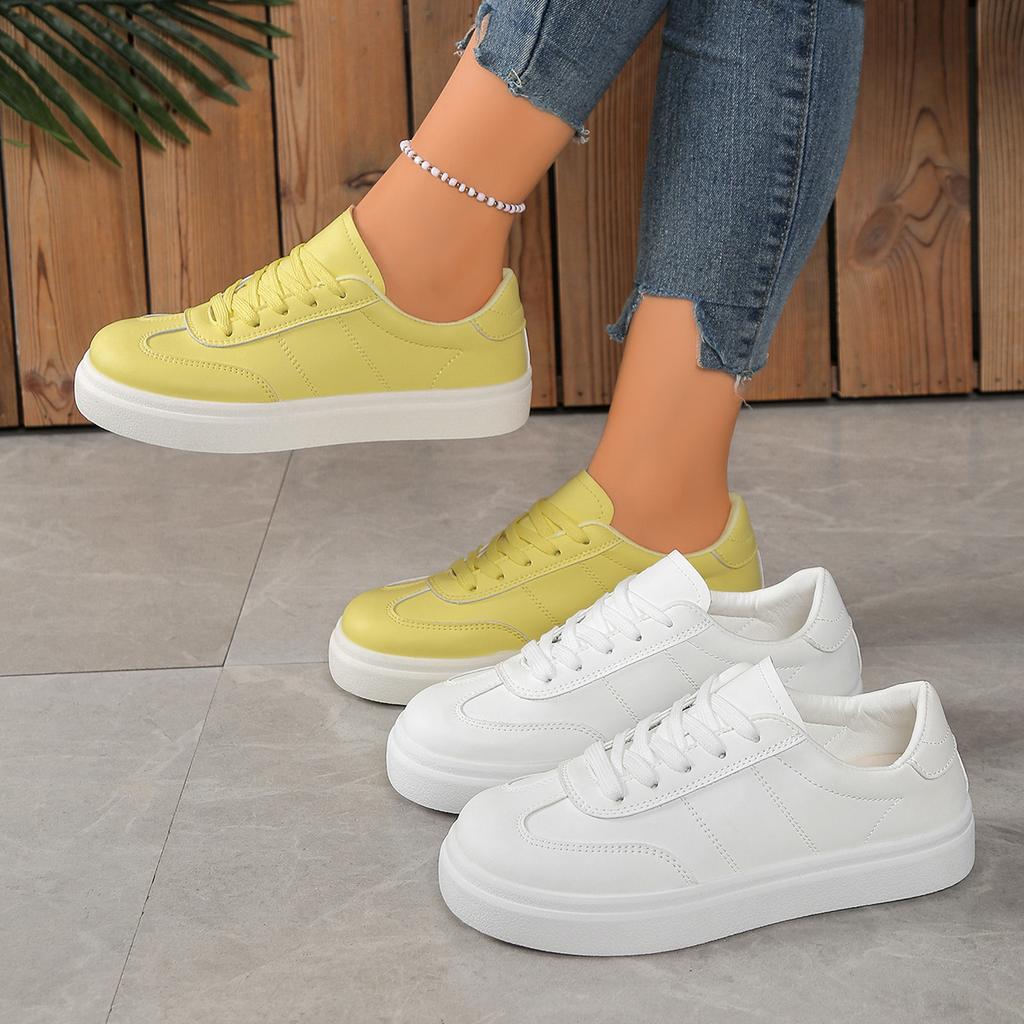 Fashion New High-quality Solid Color Simple Joker Women's Shoes 2025 Spring and Autumn Leisure Round-headed Low-heeled Vulcanized Shoes