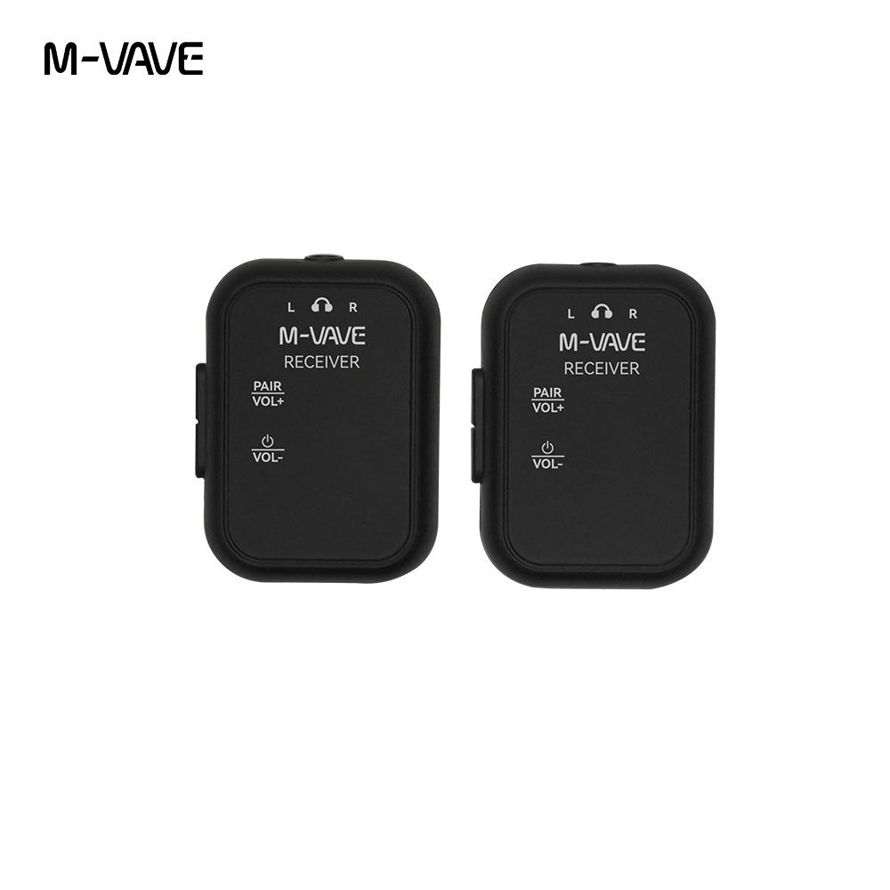 Portable Wireless In-Ear Monitor System with Charging Case, One-to-Two Transmitter and Receiver.