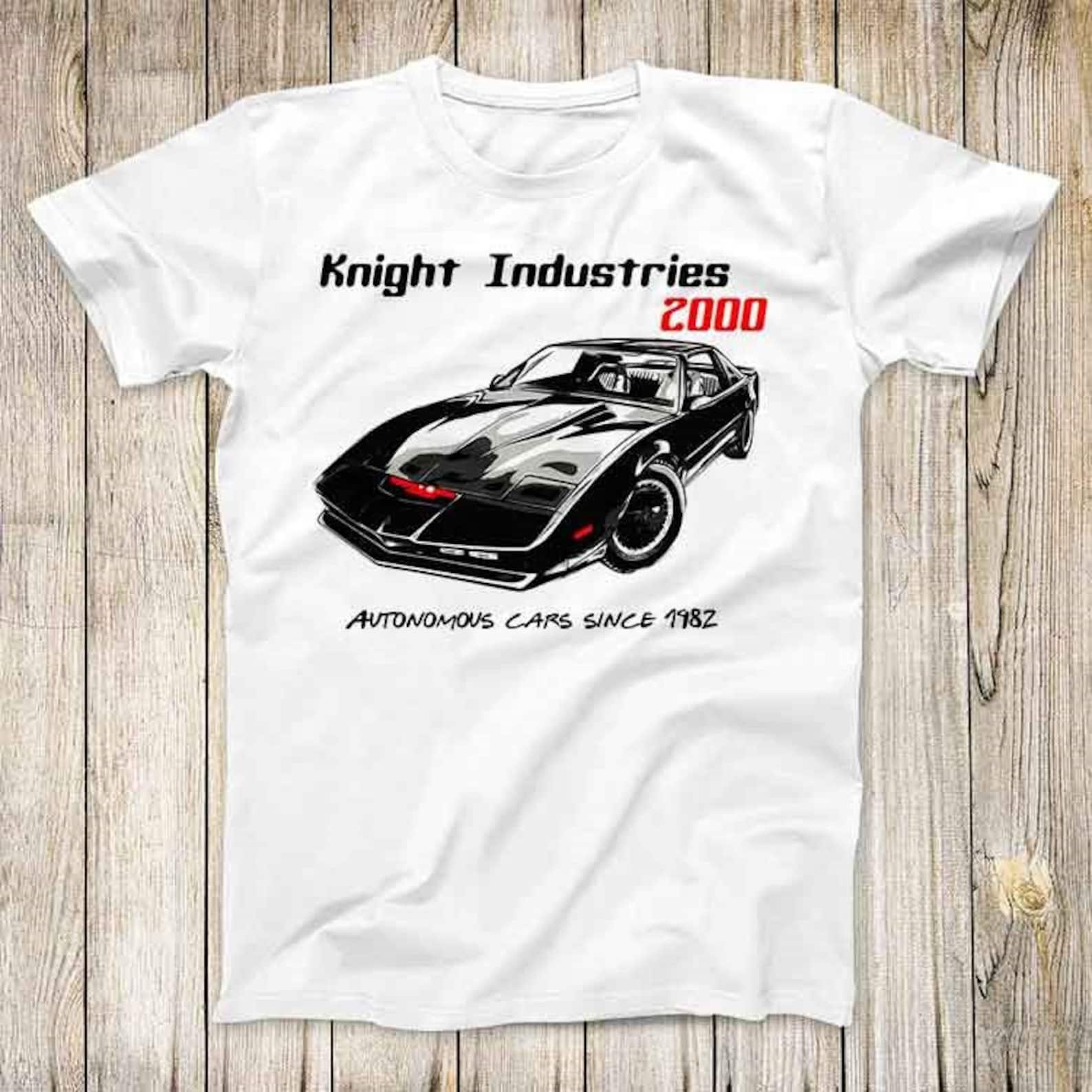 Knight Industries 2000 Tee Kitt TV Show Autonomous Cool Car Top Gift Retro 1982 Rider T-Shirt 2667 S