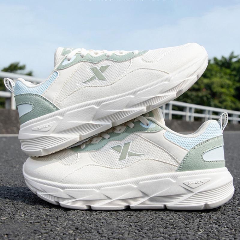 Xtep Lightweight Versatile Trendy Breathable Rebound Low-Top Casual Running Shoes Women sneaker White Green 875318110032-6