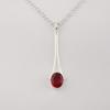 Roze Rubelliet Edelsteen 925 Sterling Zilver Handgemaakte Sieraden Ontwerper Druppelvormige Hanger 1,79" Voor Vrouwen PP-69-8