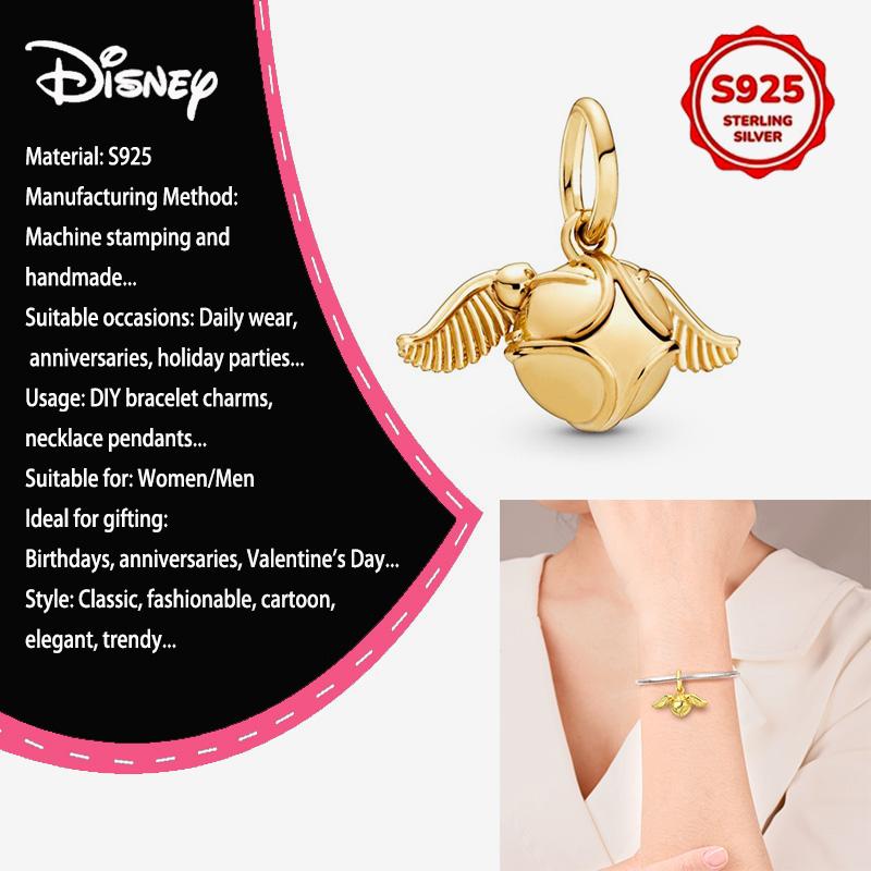 New Disney 925 Silver Winnie & Stitch Charms for Bracelet Necklace DIY Jewelry Gifts Holiday Party