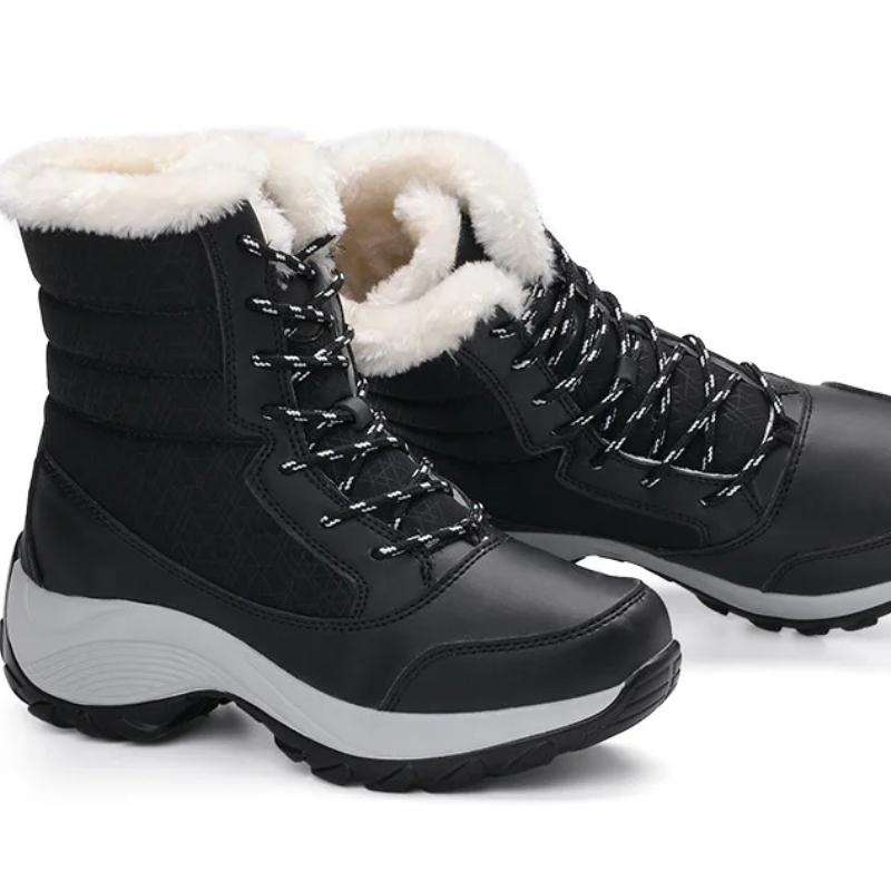Зимние сапоги женские ботинки на платформе нескользящая женская зимняя обувь меховые — фото 21