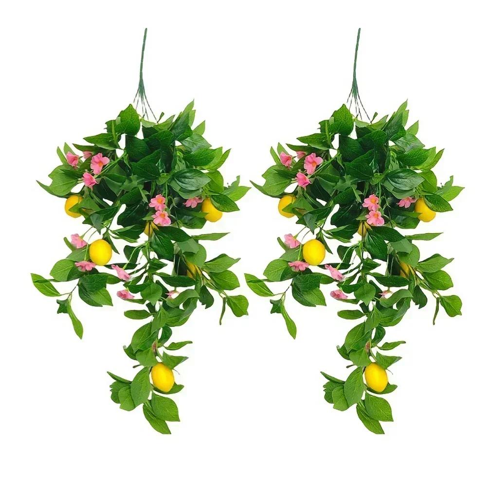 Elegant Artificial Lemon Branch - Long-Lasting Green Decor For Stress Relief Home Garden Decor Accessory